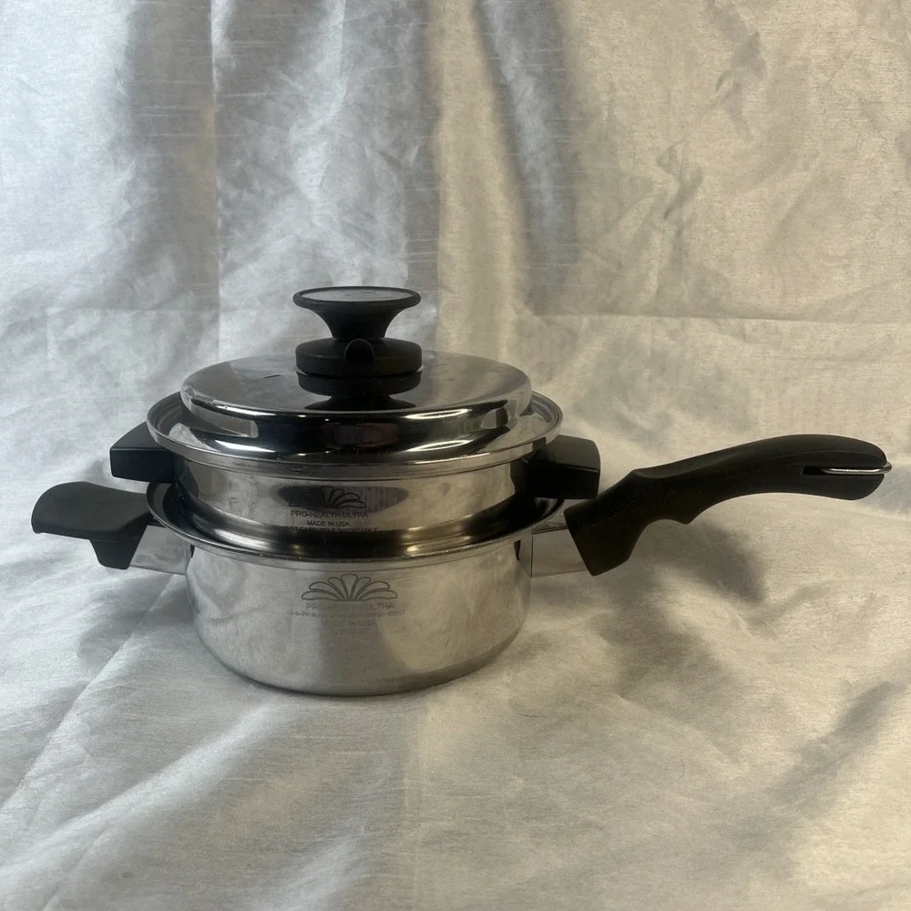 3pc Pro-Health Ultra 19-9-7P Magnetic Induction Core Saucepan Insert Lid 2qt